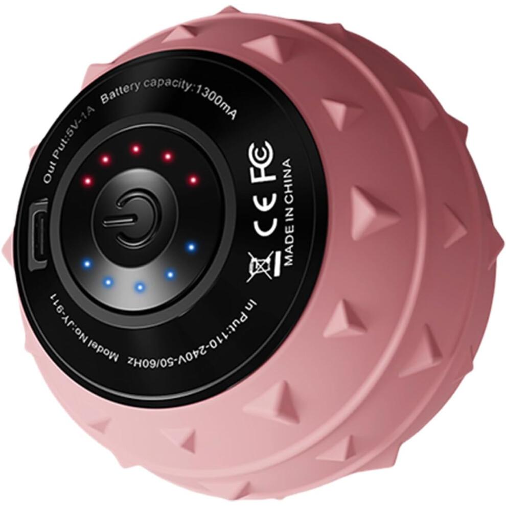 Workout Massage Ball, Relaxation Training Hand Massager Compact Electric Deep Tissue Massage Roller for Waist Shoulders Back Legs Pink