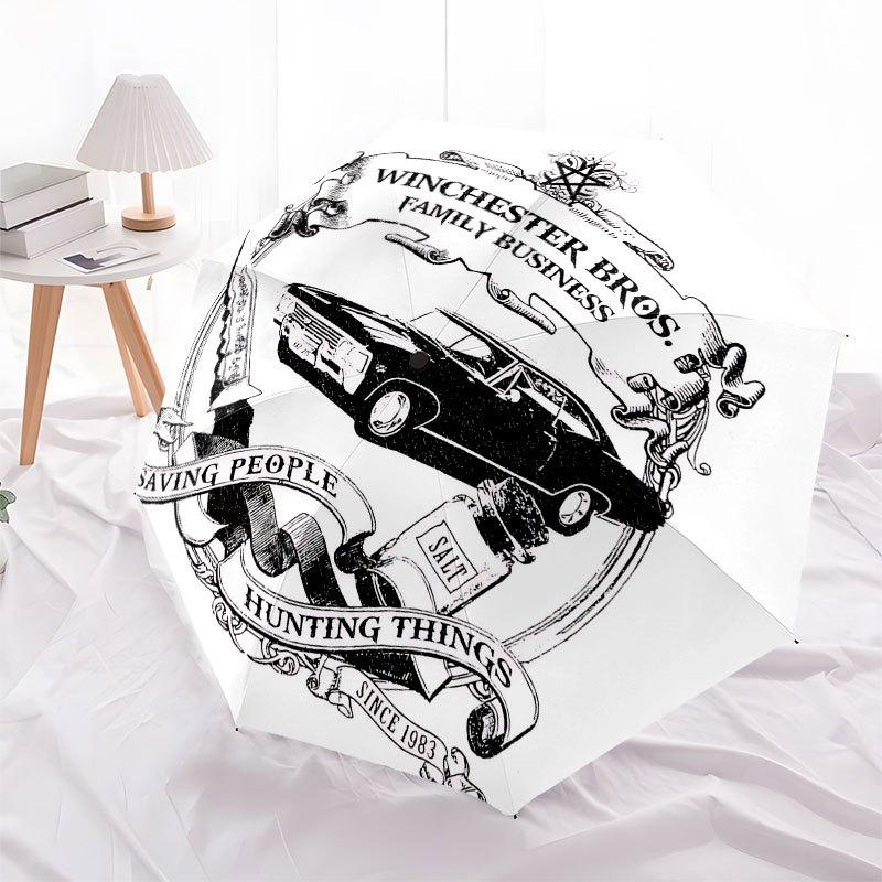 1pc Supernatural Automatic Opening/Closing Umbrella with Convenient Three-Fold Design, 8 Iron Ribs - for Outdoor Daily Use, Travel A24