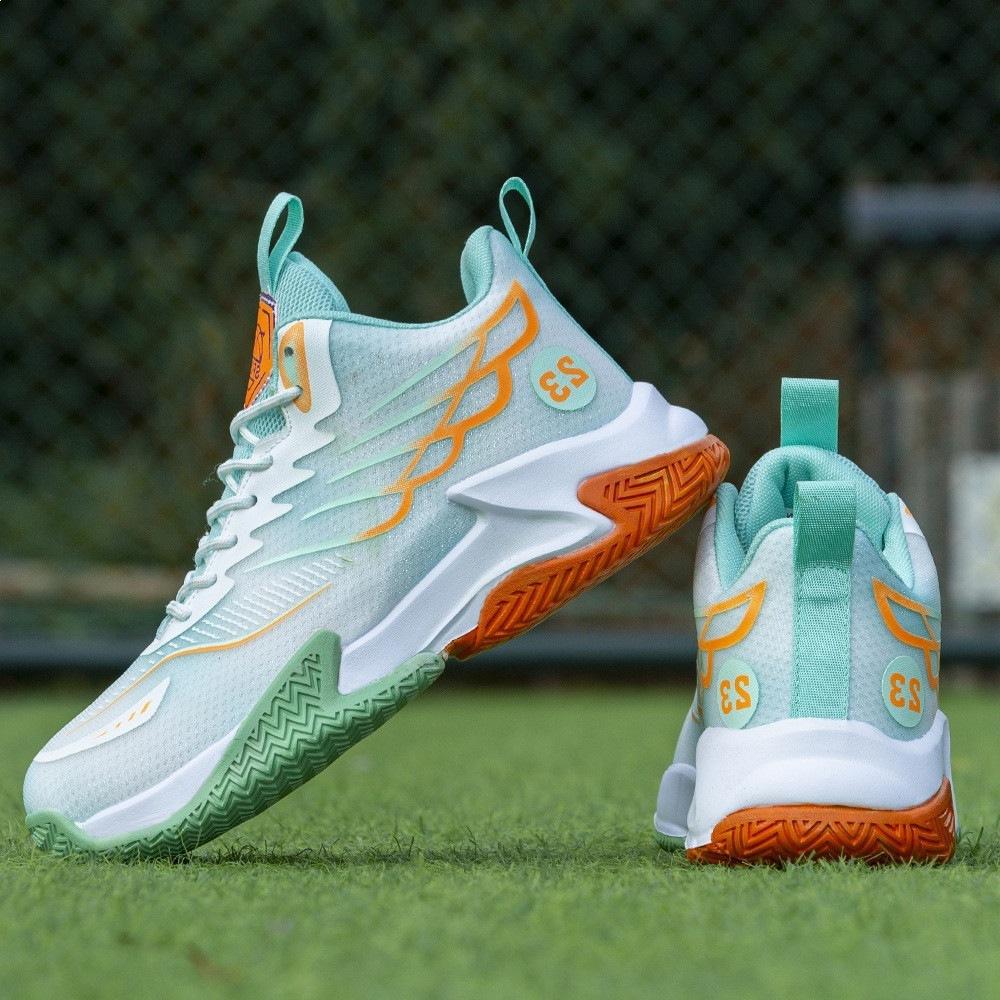 Casual sports shoes lightweight soft-soled youth basketball shoes ice silk men's shoes mesh breathable high-top running shoes