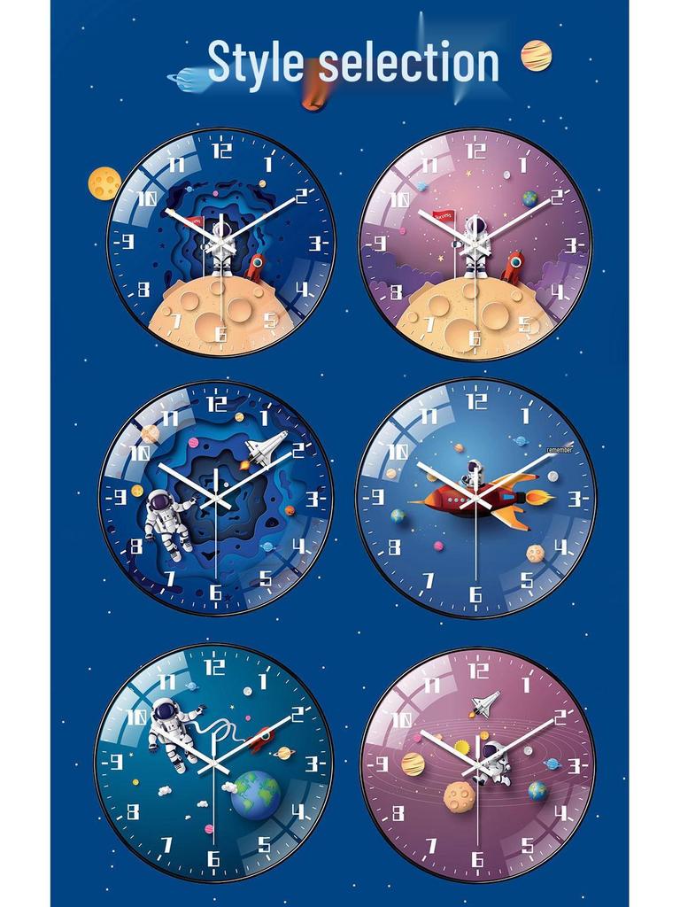 Creative Astronaut Children's Silent Wall Clock: Ideal for Bedrooms & Living Rooms
