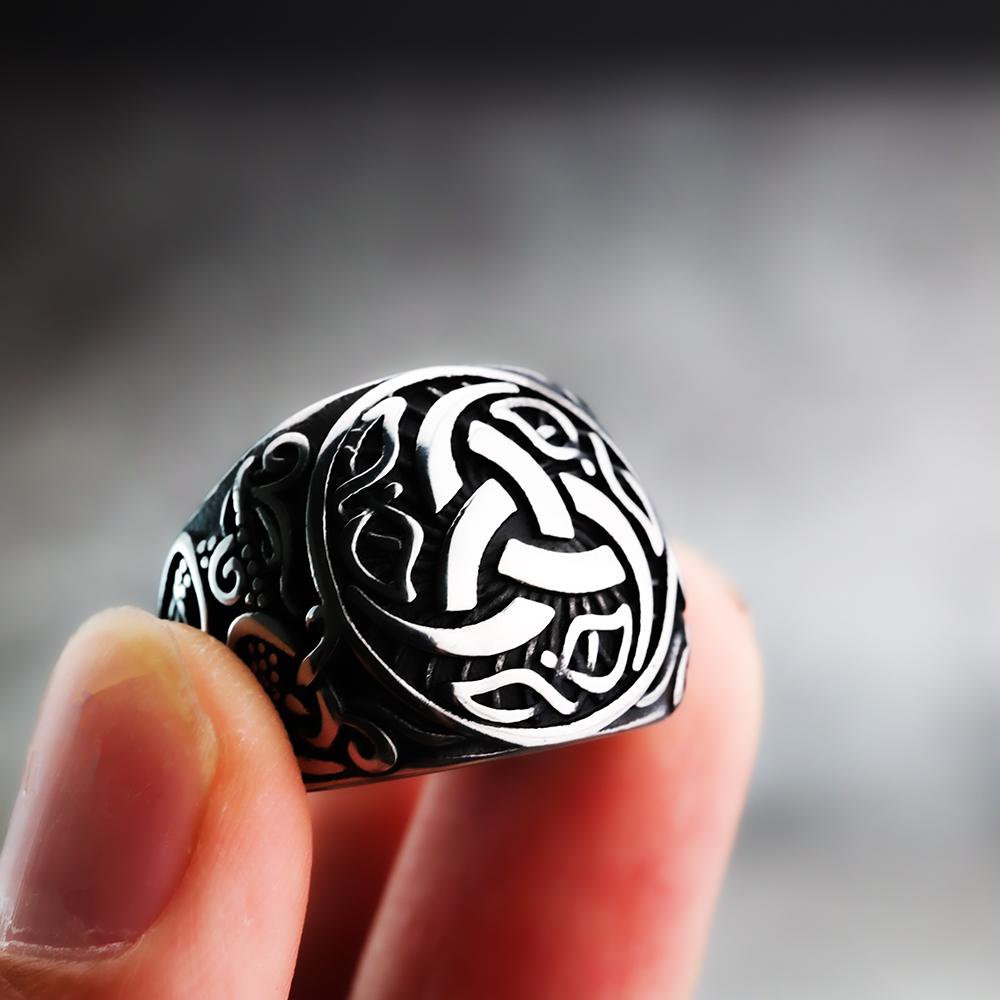 Vintage Viking Dragon Titanium Steel Ring for Men Fashion Jewelry Stainless Steel Band Unique Design