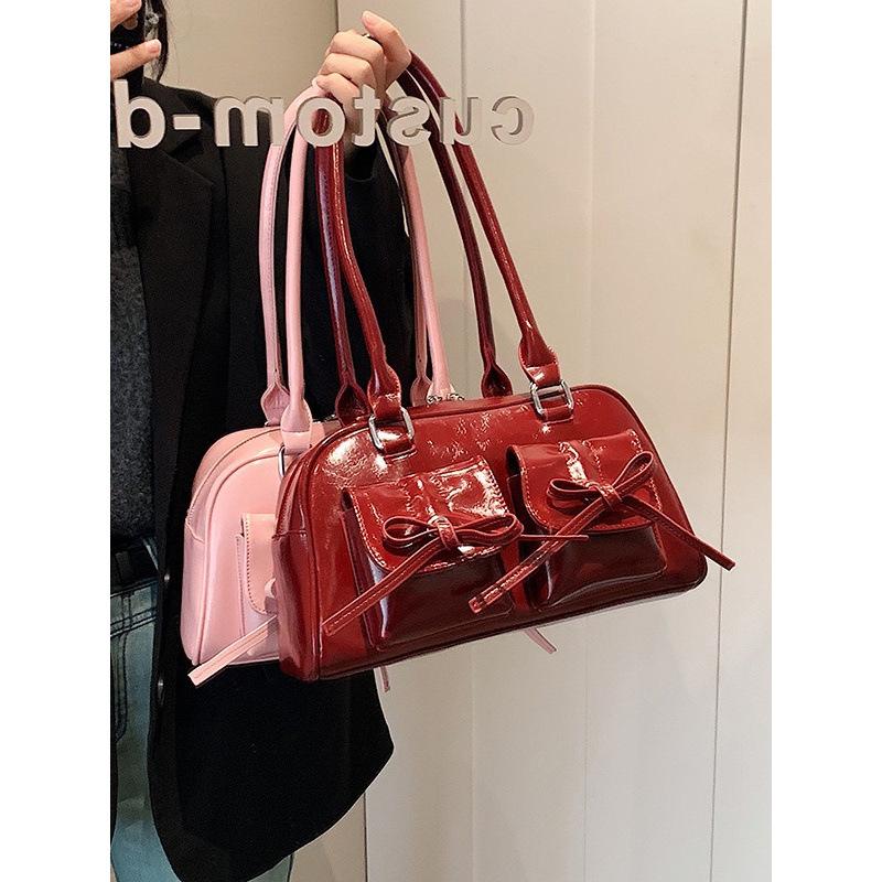 Korean Feeling Single Shoulder Underarm Women's Bag 2026 Fashion Bow Simple Tote Bag