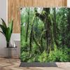 Green Jungle Shower Curtain Summer Forest Tree Bathroom Bath Decoration Home Decor Natural Landscape 3D Living Room Curtains Set