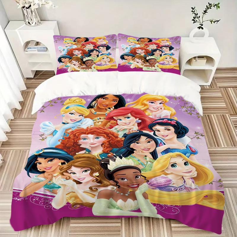 3pcs Disney Princesses Bedding Set Includes 1 Quilt Cover and 2 Pillowcases, Comfortable Q027