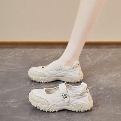 Velcro Shallow Breathable Casual Shoes Women's New Lightweight Soft-soled Non-slip Sneakers Mary Jane Shoes