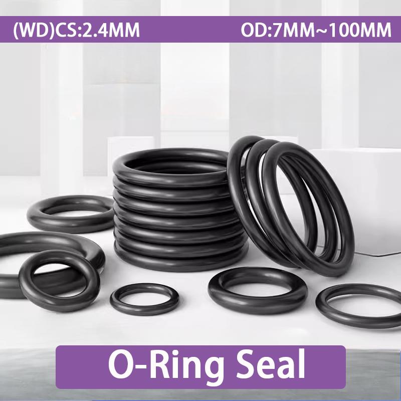 CS 2.4mm NBR O Ring Set Gaskets Seal Nitrile Rubber Bands High Pressure O-Rings Repair Kit Sealing Elastic Band O Rubber Rings 2.4mm