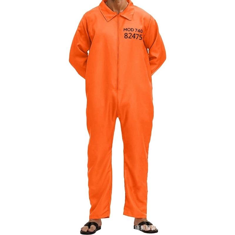 Halloween cos prisoner costume play uniform prisoner uniform prison uniform prisoner suit orange one-piece prisoner suit