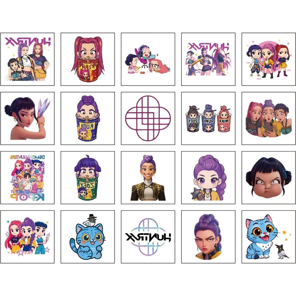 Neu 20 Stück/Set Cartoon Kpop Dämonenjäger Rumi Kang Partygeschenk Cartoon Tattoo Aufkleber Wassertransfer Einweg Klebstoff