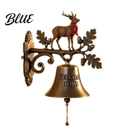 Indoor Living Room Decor Christmas Theme Welcome Doorbell Vintage Metal Resin Hanging Door Bell Decorative Office Decoration Wall Mount Bell