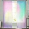 Pink Blue Purple Gradient Sheer Curtains For Living Room Bedroom Home Decor Kitchen Tulle Voile Drapes