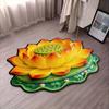 3D Lotos Fußmatte Realistische Blume Wohnzimmerteppich Waschbar Rutschfeste Teppich für Zuhause Meditationsraum Schlafzimmer Dekoration