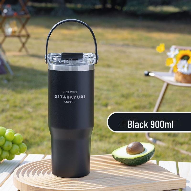 High-Quality Stainless Steel Thermos with Dual Straw - Perfect for Fitness Enthusiasts and Car Use