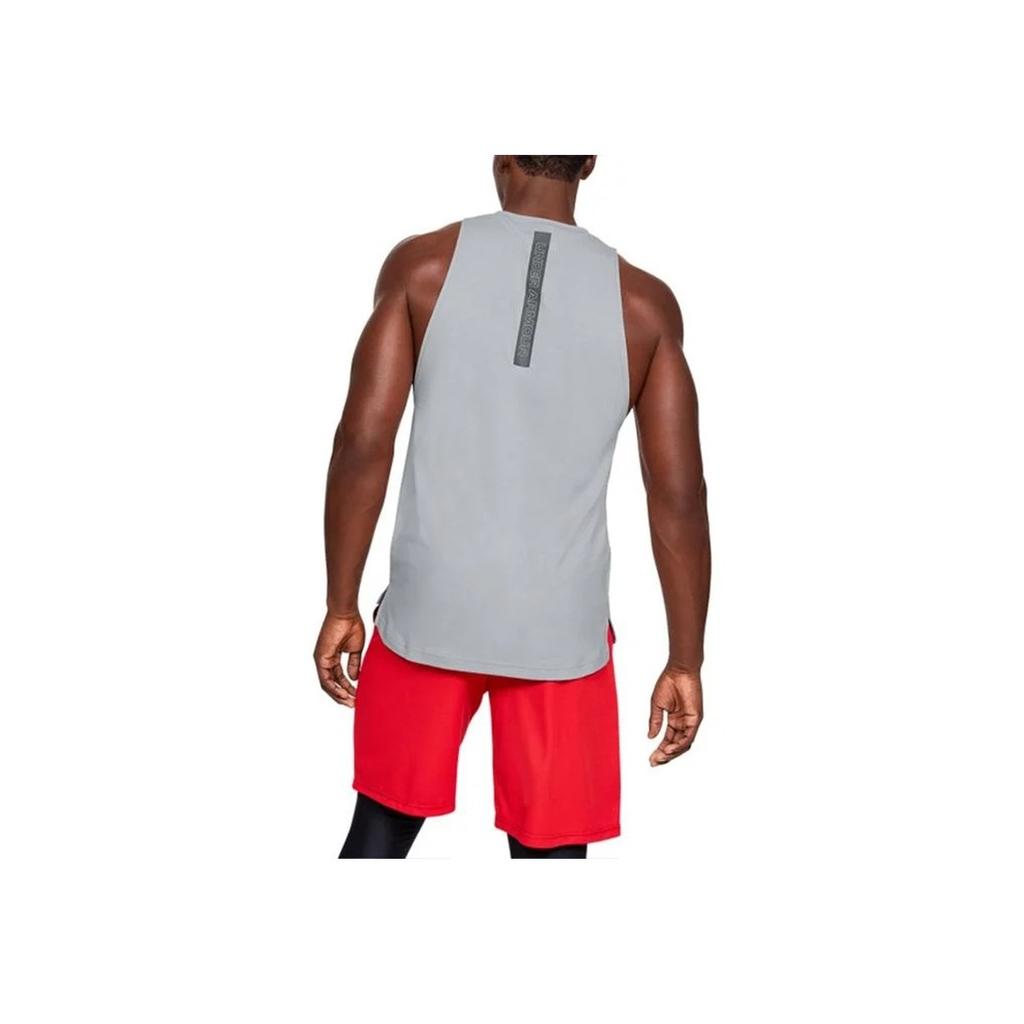 Under Armour Breathable Slim Fit Basketball Tank Top Men tops Modern-Gray 1326707-012