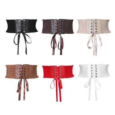 PU Leather Silk Elastic Cummerbunds Stretchy Waist Bands Body Shapewear  For Women Lady Girl Bridal