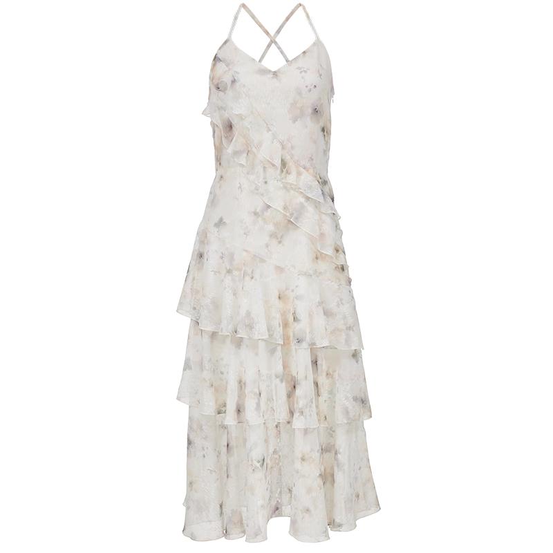 

VEROMODA 2025 Spring Adjustable Strappy Ruffle Dress L