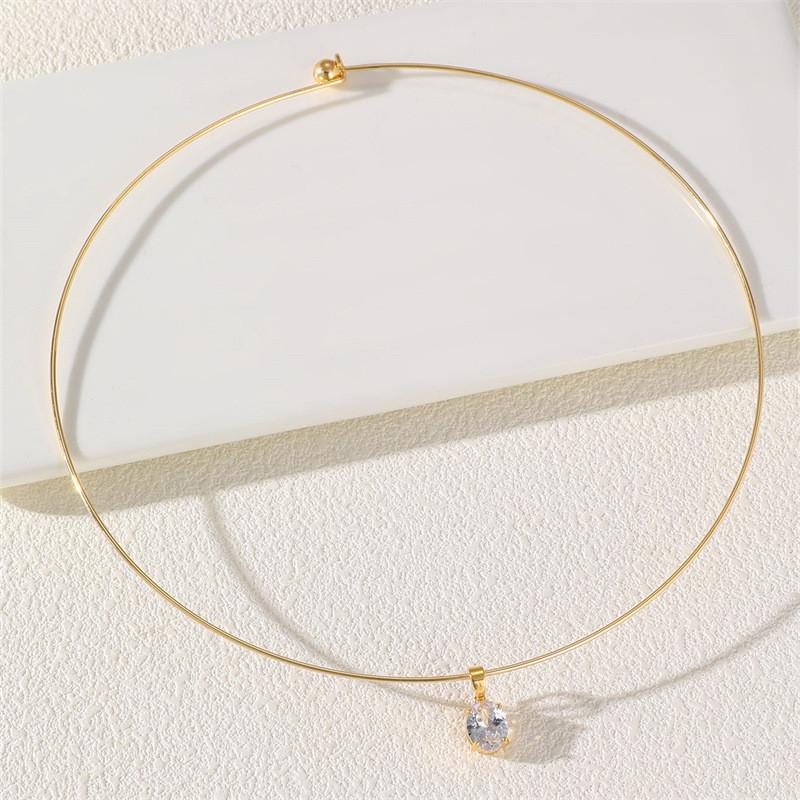 Geometric Heart Zircon Pendant Necklace For Women Fashion Student Casual Jewelry