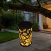Solar Sunflower Garden Lantern Hollow-Out Waterproof Outdoor LED Hanging Light for Yard Patio Fence Energy-Saving Landscape Lighting