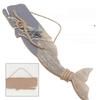 Grey Wooden Pendant for Ocean Style Hanging Decor 2Pcs Wall Ornaments