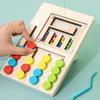 Children Montessori Learning Toys Magnetic Slide Puzzle Color Matching Logic Game Busy Board Educational Wooden Toys for Kids