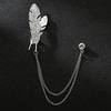 Men's Korean Style Eagle Guitar Brooch with Rhinestone Chain Badge