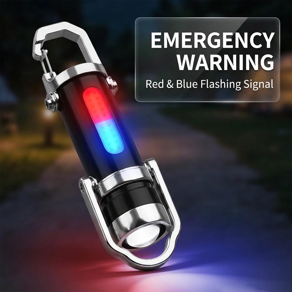 Mini Portachiavi EDC Multifunzionale Torcia Lavoro COB Portatile Ricaricabile Luce di Emergenza Adatta per Camminare Escursionismo e Uso Interno