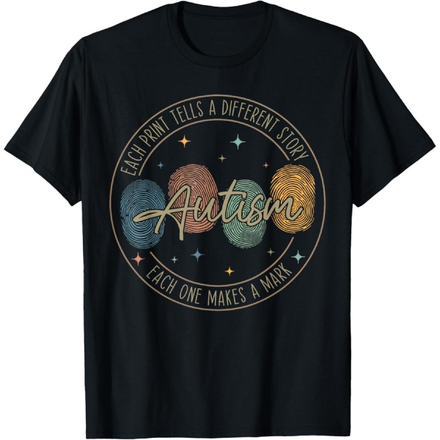 Аутизм Осведомленность Отпечаток пальца Празднуйте Нейроразнообразие Футболка S