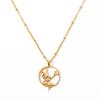 Athena Medusa Mermaid Chimera Necklace - Copper Plated Gold Clavicle Chain for Women