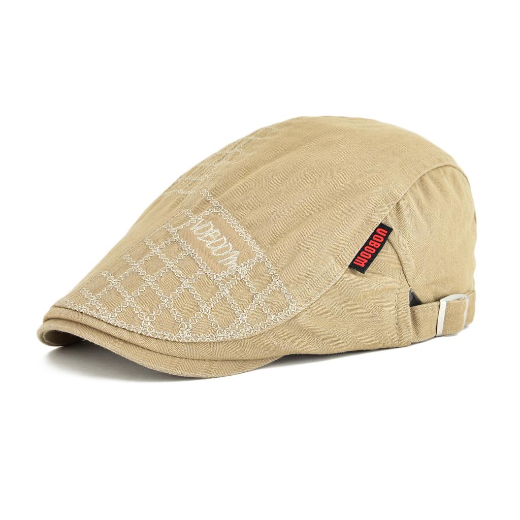 VOBOOM Gorra Plana de Algodón Verano Hombres Gorras Ivy Gorra de Conductor Ajustable Newsboy Gorros de Panadero Boina Retro Masculina Sombrero de Sol para Exteriores