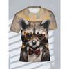 Sommer Herren Freizeit Mode Kreativ Lässig Täglich T-Shirt Locker Lässig T-Shirt 3D Digital Farbe Gedrucktes T-Shirt