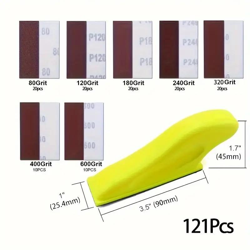 

121Pcs Micro Sanding Tool Kit - Perfect for crafts, wood polishing and - Includes mini handle sander and 120 sheets of sandpaper