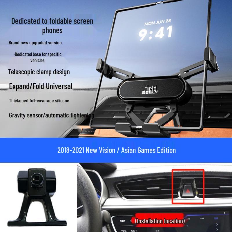 Custom Foldable Phone Holder for Geely Models: Emgrand, Boyue, Vision X1/X6, Jiaji, Binyue, Xingyue L, Xingyuan