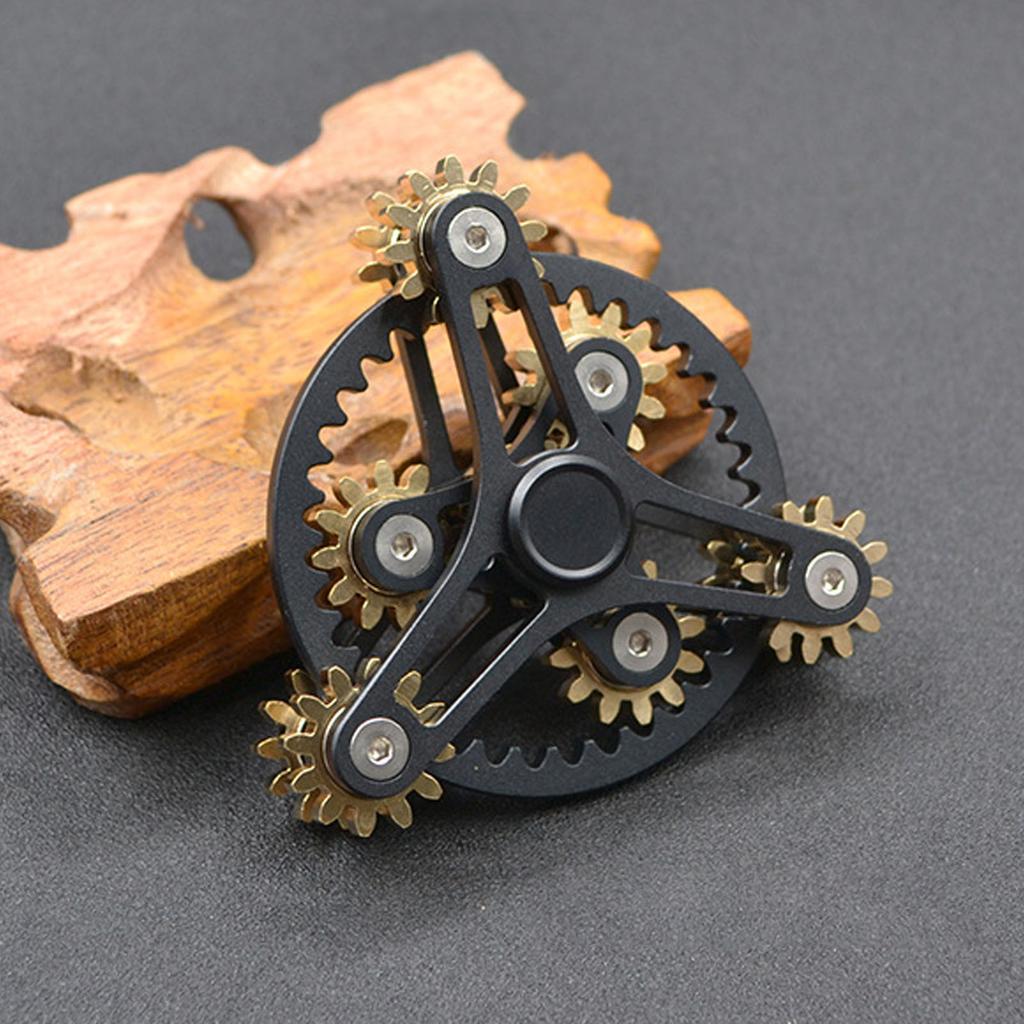 Fingertip Gear Toy 4 Gears Decompression Metal Finger Hand Brass Gear Toy for Stress Relieving