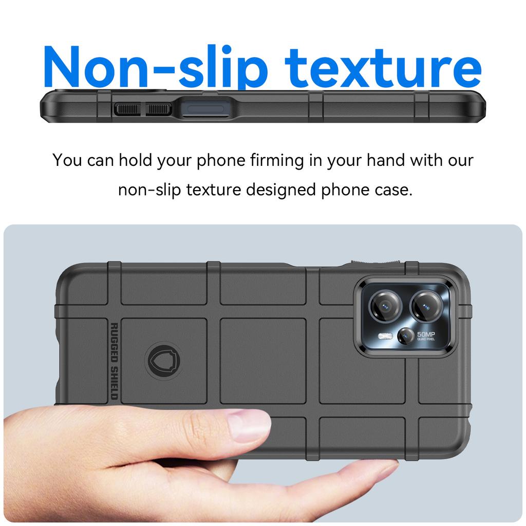 For Motorola Moto G13 4G/G23 4G Shockproof Soft TPU Phone Cover Case Rugged Square Grid Texture Phone Protector