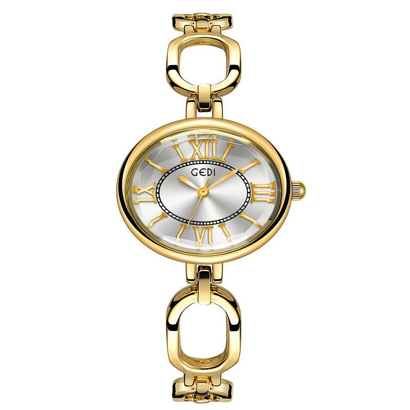 Gadi Vintage Oval Womens Watch With Quartz Movement Waterproof Jewelry Clasp For Elegant Ladies