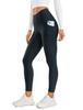 CRZ YOGA Winter Yoga Cold Dark Size M Women's Fleece-Lined Leggings, High-Waisted, Sweat-Wicking, Quick-Drying, Protection, 25-Inch Inseam, Navy,