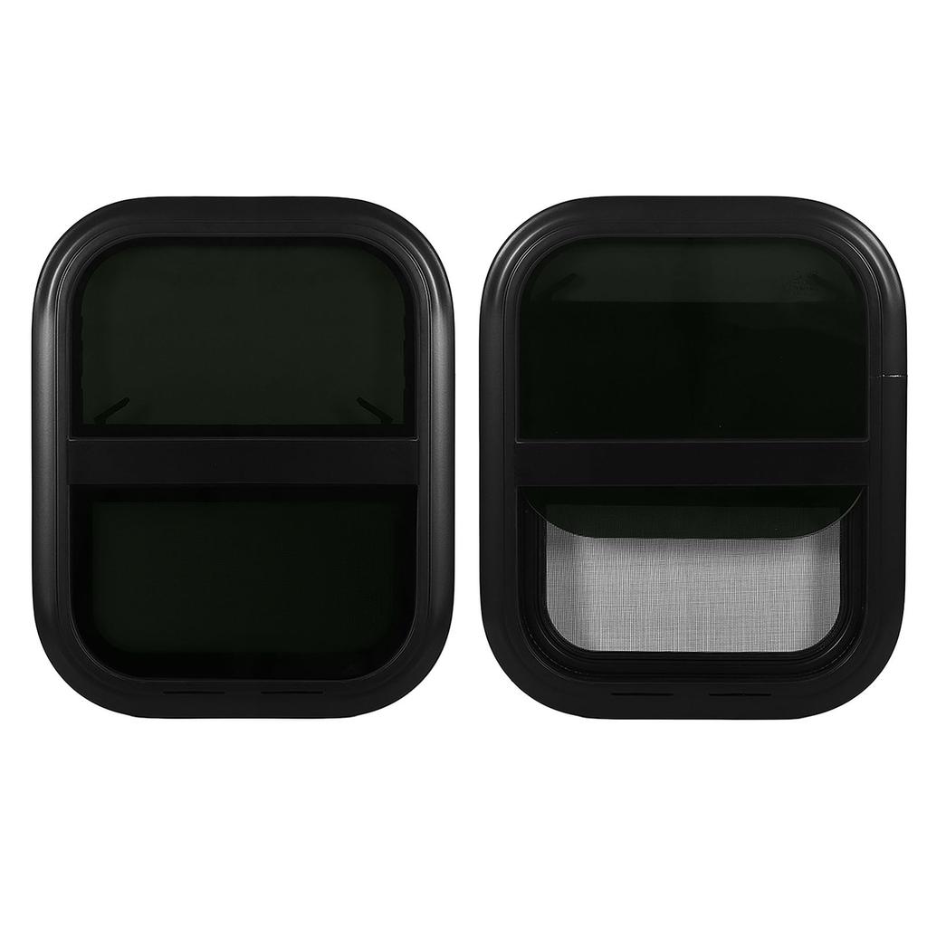 RV Lifting Window with Screen 440mm H 390mm W Tinted Tempering Glass Waterproof for Motorhome Traile
