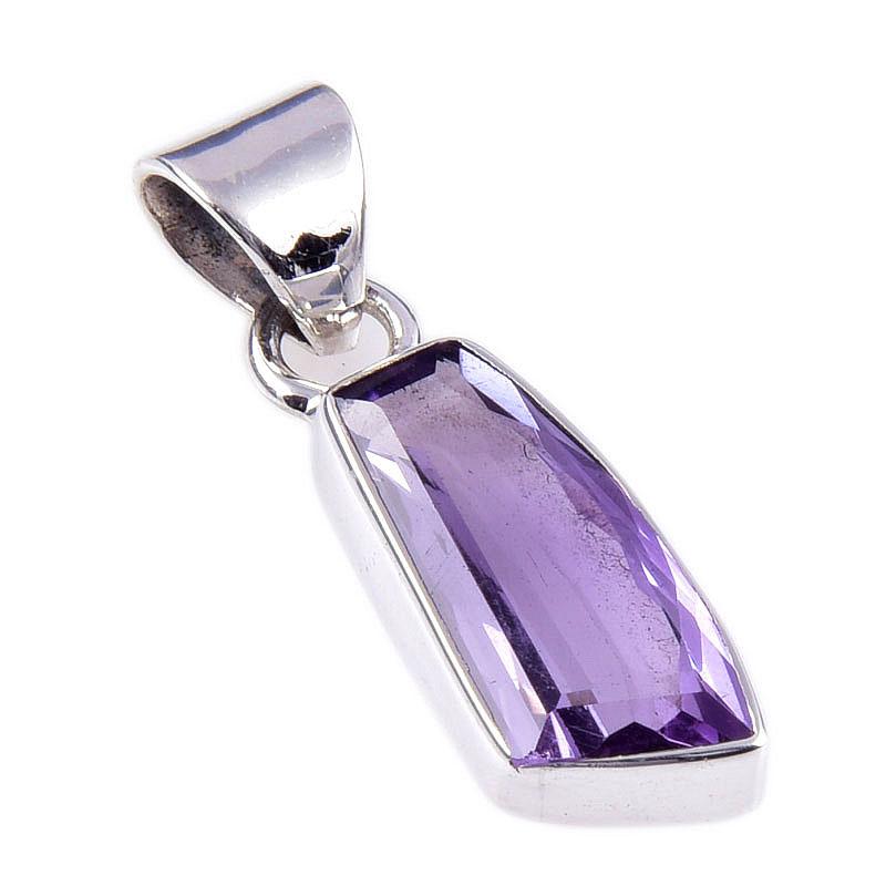 Natural Pink Amethyst 925 Solid Sterling Silver Gift Jewelry Pendant 1'' I0v67