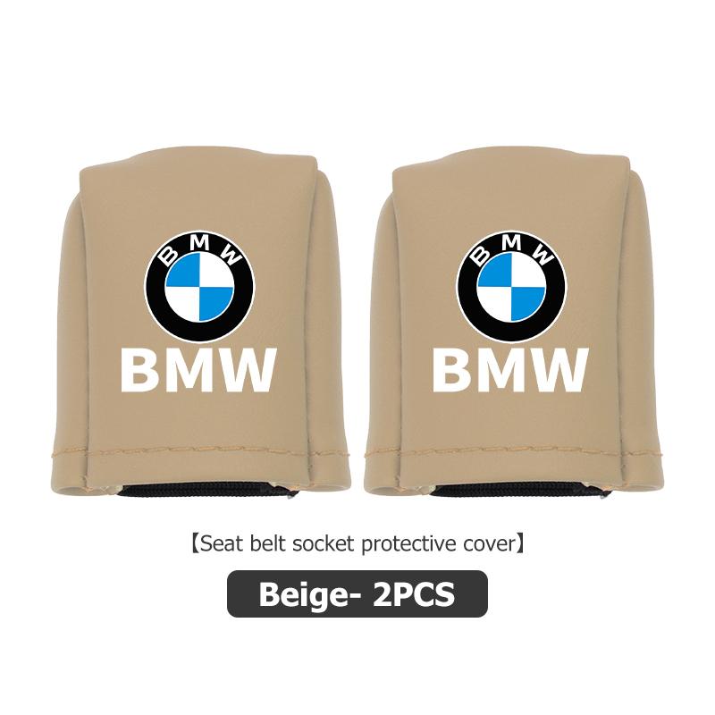 Leather Car Seat Belt Socket Cover Anti-collision Protection Cover Interior Accessories For BMW E46 E90 E60 F10 E39 F30 E36 E87 DA9
