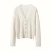 Women's Cashmere V-Neck Patchwork Lace Trim Cardigan