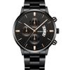 Men'S Business Watch, Steel Belt Calendar Couple, Men'S Classic Fake Three-Eye Quartz Watch