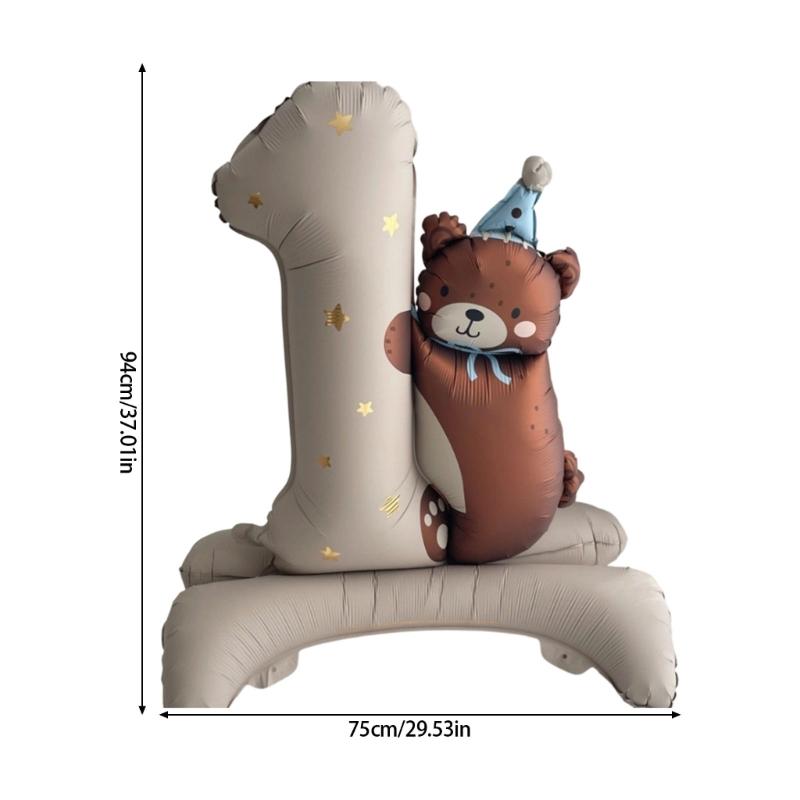 Balon foliowy Niedźwiedź Stojący 75x94cm Na Pierwsze Urodziny I Tematyczne Przyjęcie Rocznicowe