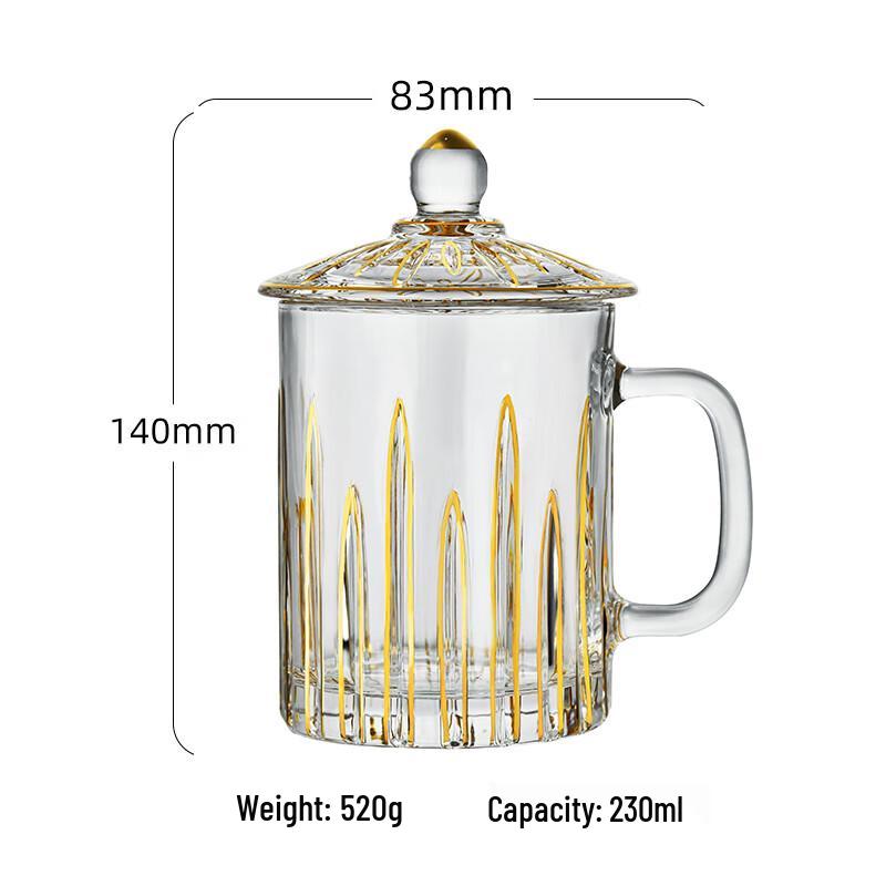 Heat-Resistant Glass Mug with Lid and Handle