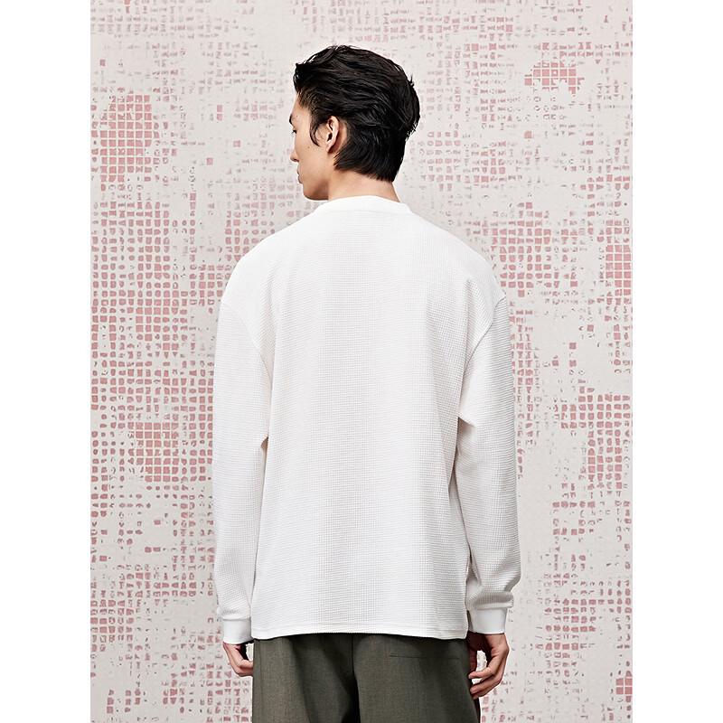 GXG Men's Textured Round Neck Long Sleeve Knit T-Shirt