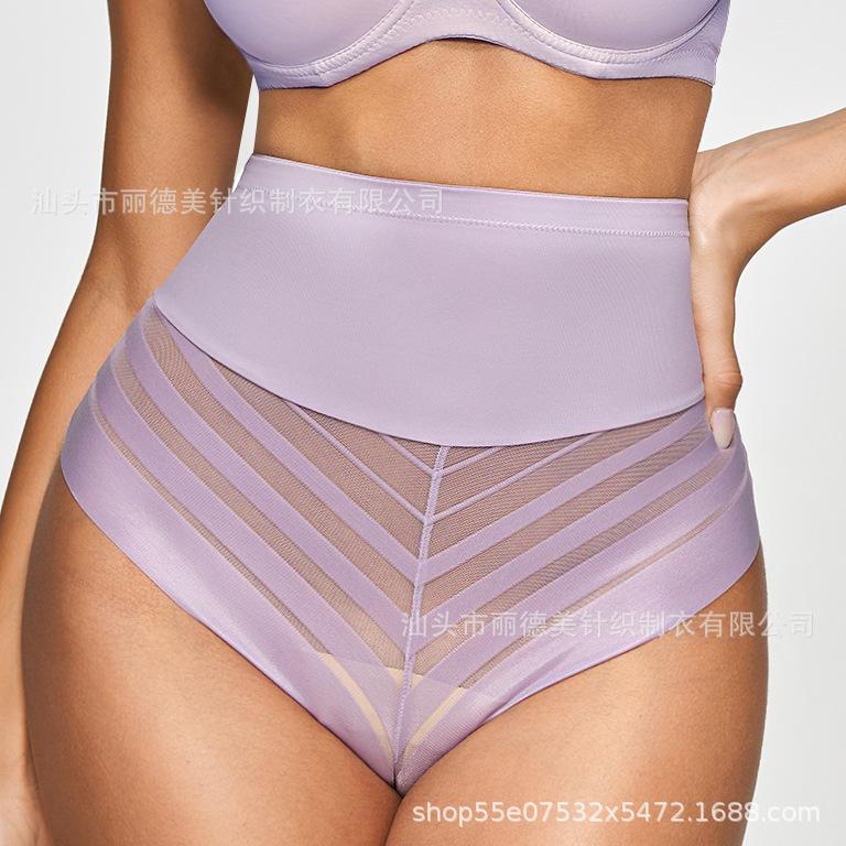 Exclusive for women's high-waisted underwear, breathable, invisible, comfortable, transparent, sexy mesh women's briefs, shapewear