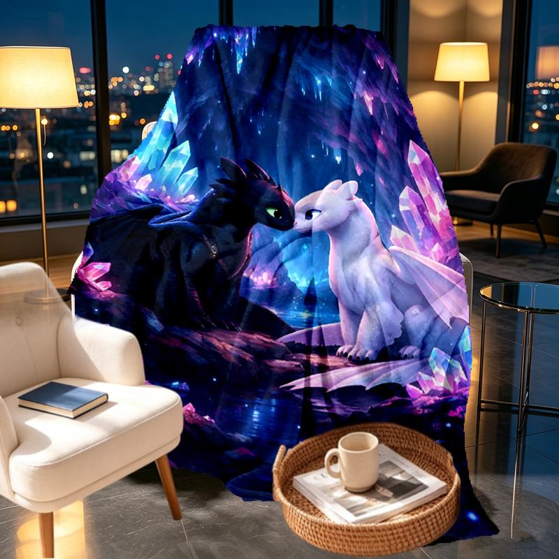 How to Train Your Dragon Print Blanket - Soft & Comfortable, for Bedroom, Travel, Sofa, Home Decoration - Birthday Christmas Gift for Friend