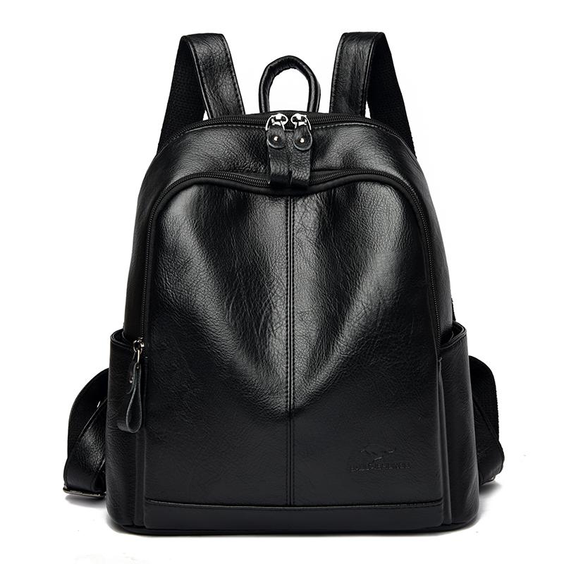 Designer Female Back Pack Quality Vintage Leather Backpacks For Women Large Capacity School Bags Travel Bagpack Ladies Sac A Dos