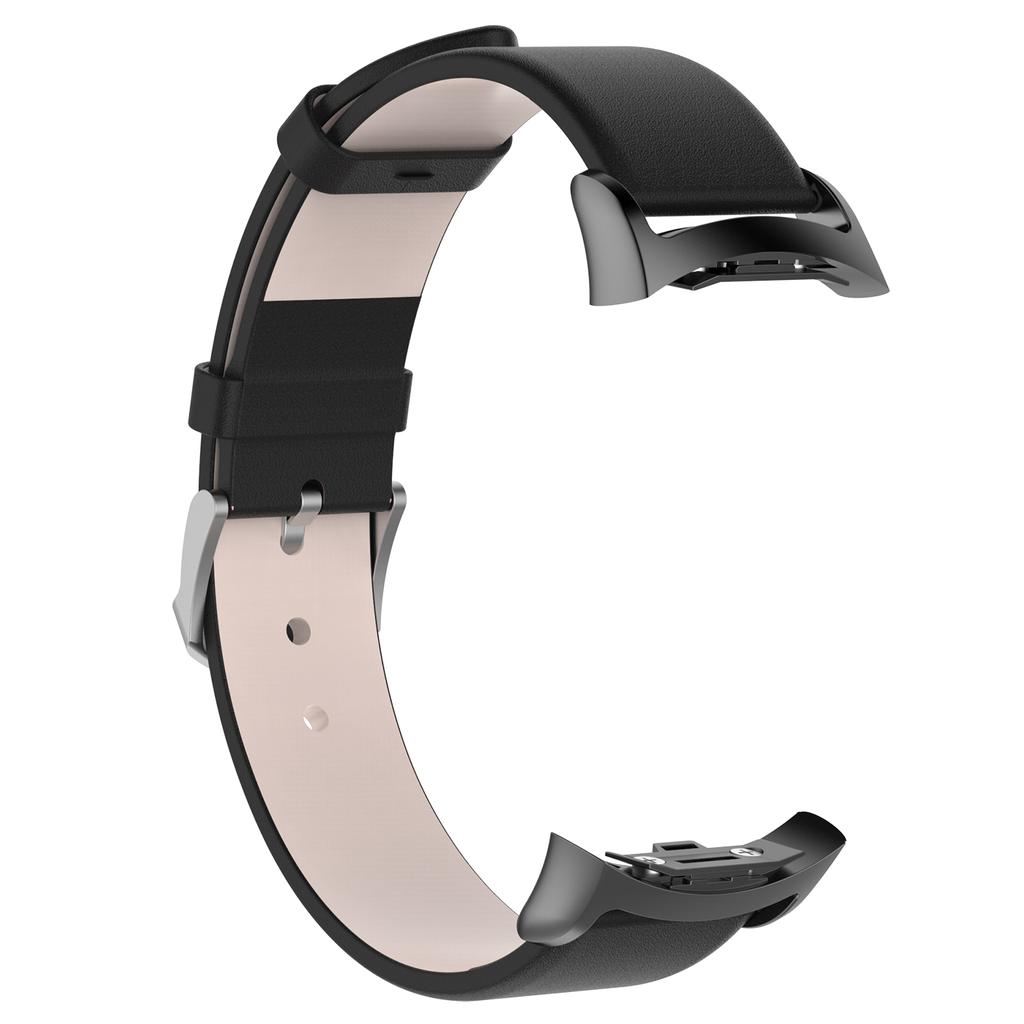 Genuine Leather Watch Band with Stainless Steel Connector for Samsung Gear Fit2 Pro (R365)/Fit2 (R360)