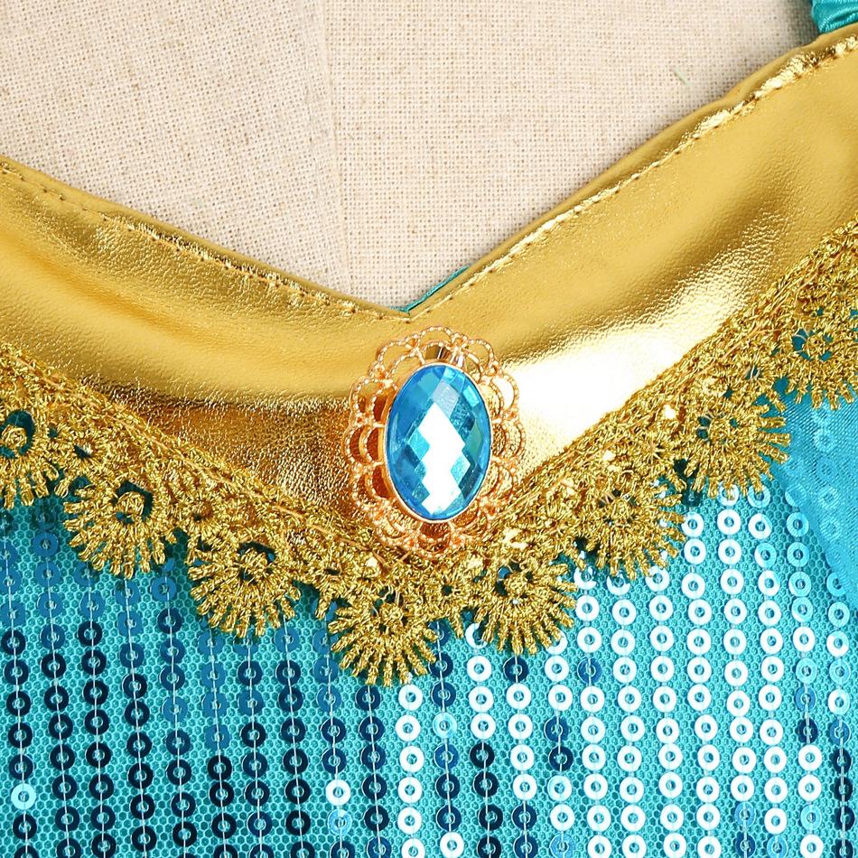 Princess Jasmine Two-Piece Costume Set with Magic Lamp for Girls