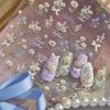 Daisies Sunflower Wildflowers Spring Embossed Nail Stickers Waterproof Self-adhesive 3D Nail Art Decals Gold and Silver