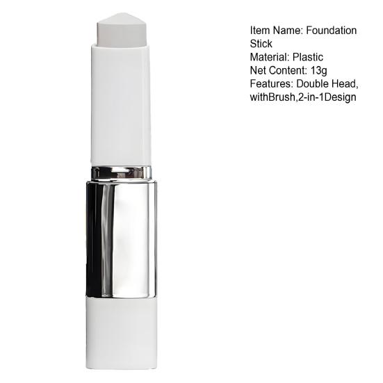 13G 2-In-1 Color Changing Foundations Stick Dual-Ended Foundations Stick with Brush Medium To Full Coverage Concealer Cream Makeup Stick